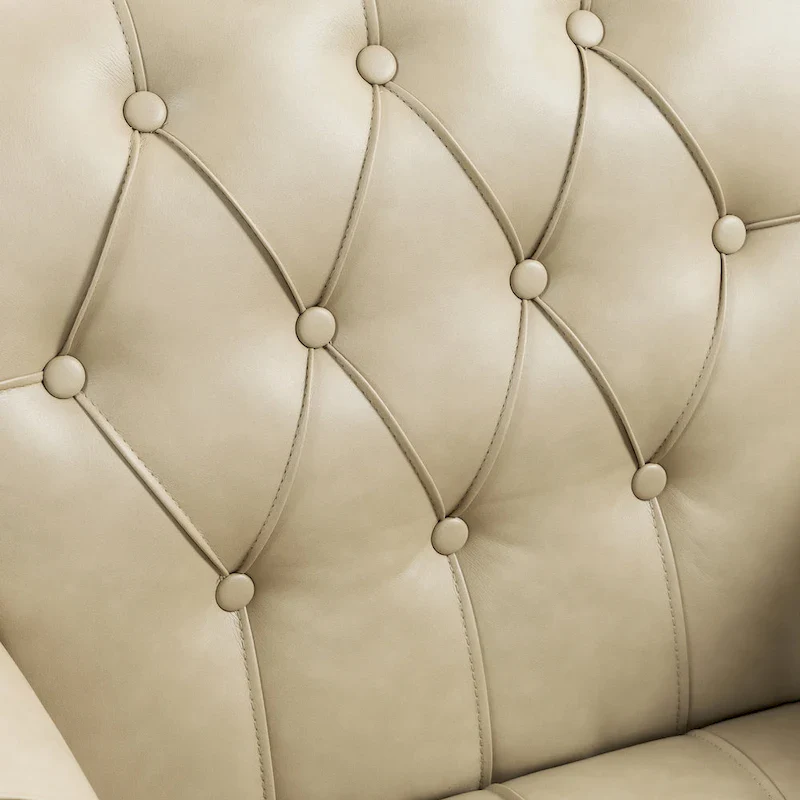 Tufted Vegan Leather Accent Chair Upholstered Armchair