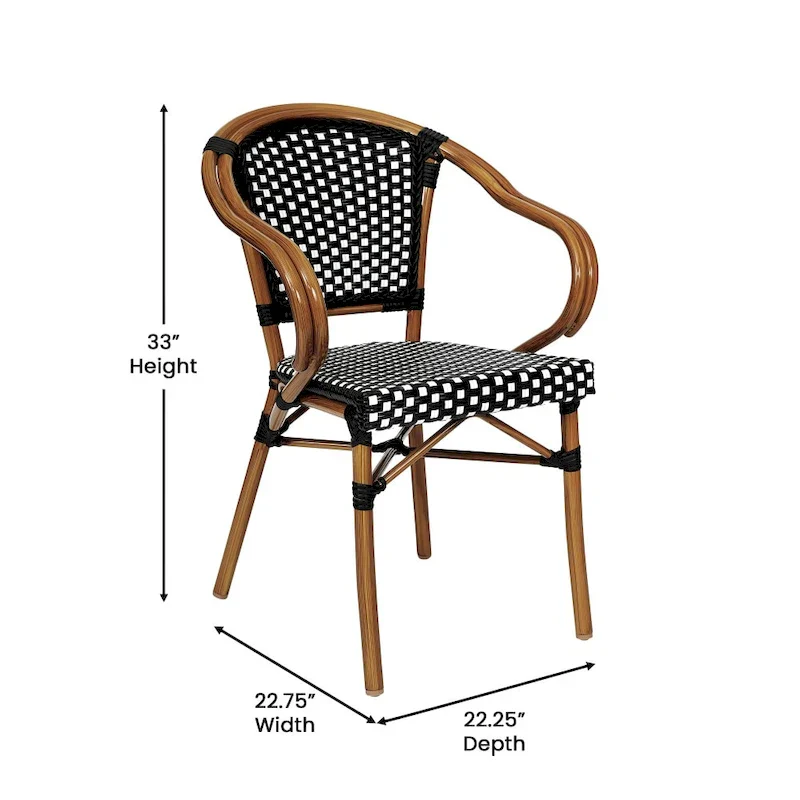 Stacking Bistro Chairs with Metal Frames