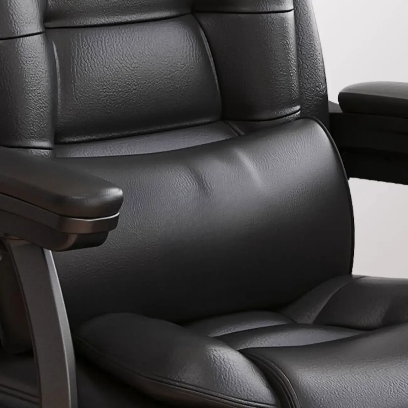 Luxurious Ink Leather Steel Reclining Office Chair