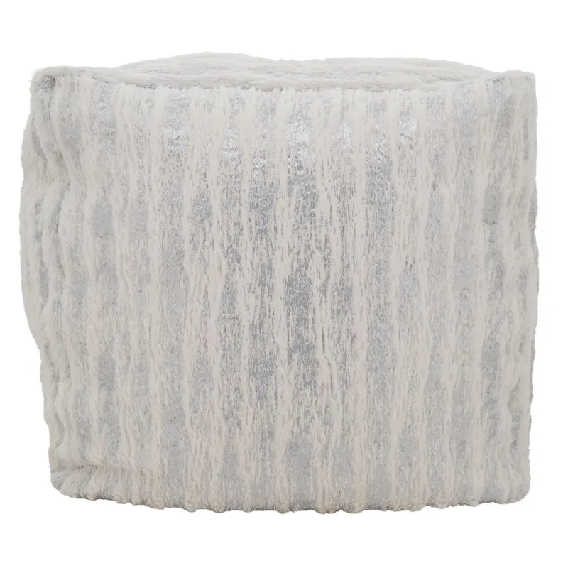Faux Fur Pouf With Foil Print Design