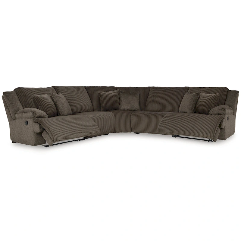 Signature Design by Ashley Top Tier Brown 5-Piece Reclining Sectional - 134W x 134D x 41H