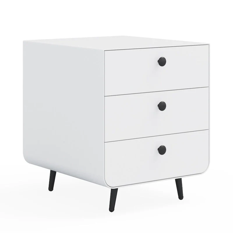 Modern Steel Nightstand Storage Cabinet with 3 Drawers for Living Room,Bedroom