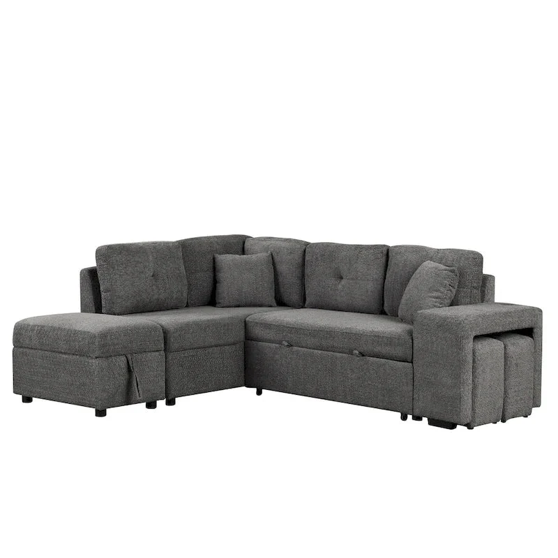 87.7 Convertible Sectional Pull Out Sofa Bed