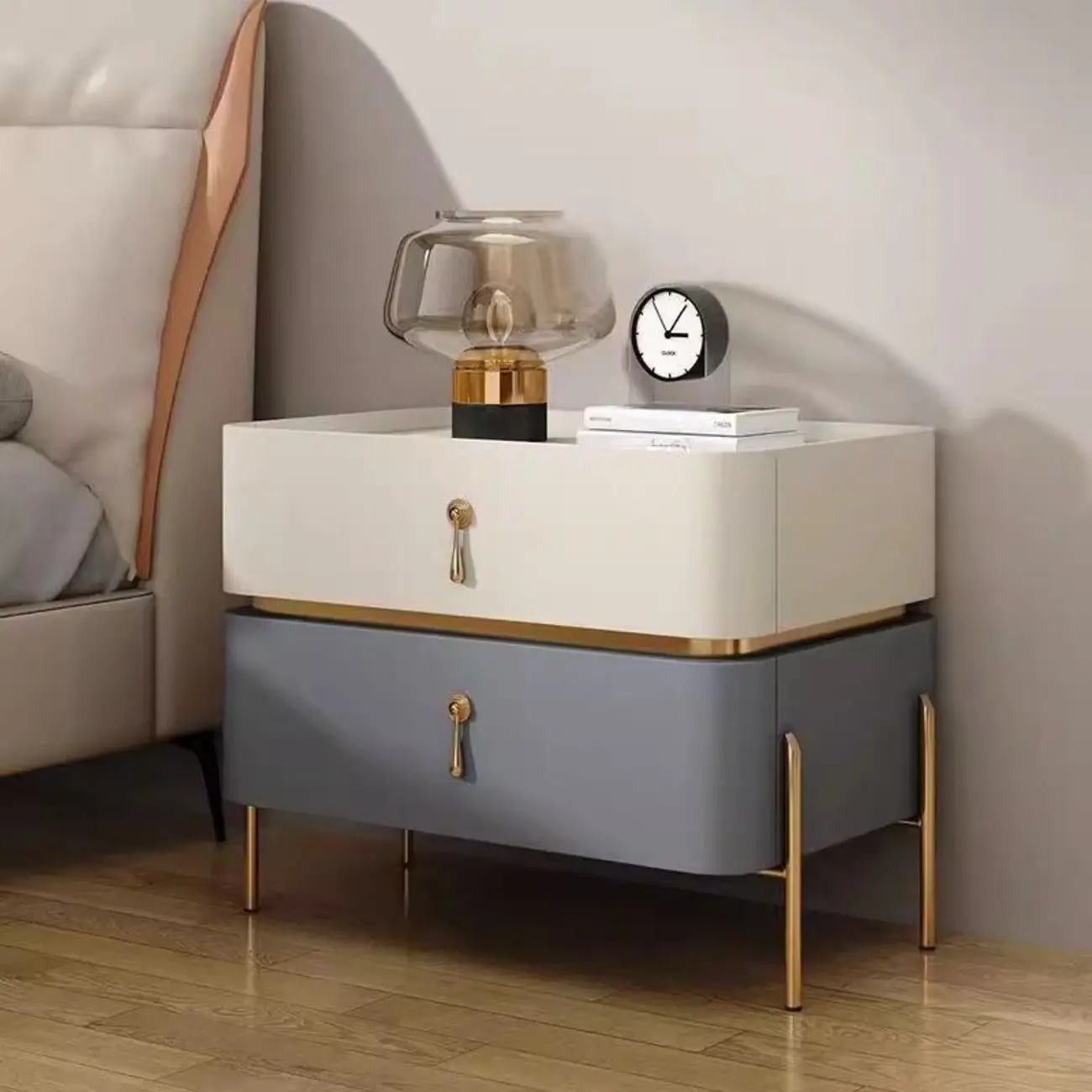 Modern Bedside Table with Sintered Stone Top