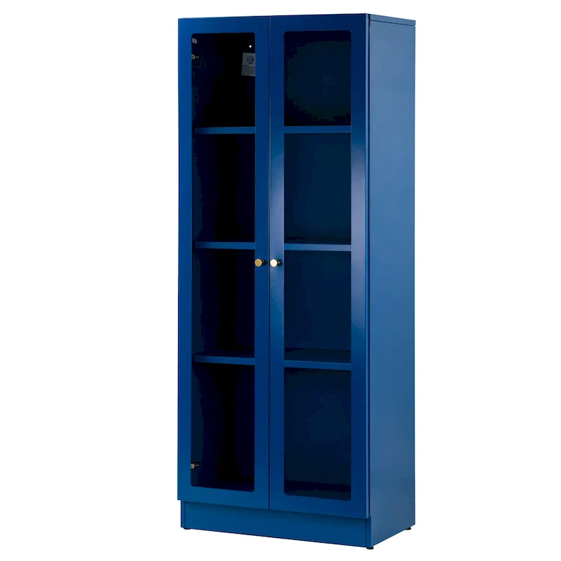 59-inch Blue French Door Metal Cabinet