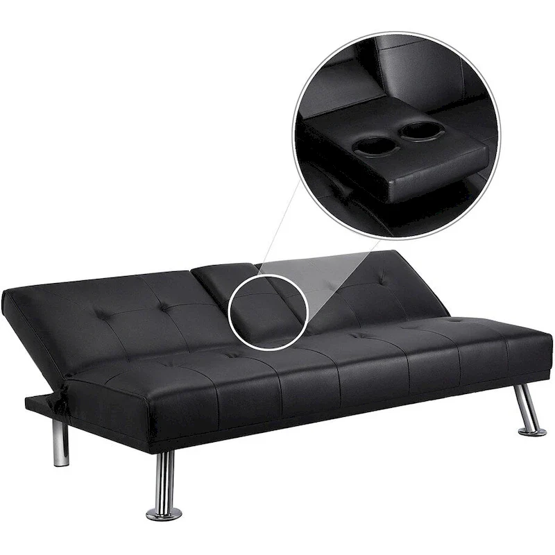 Yaheetech Modern Recliner Couch Faux Leather Futon Sofa Bed
