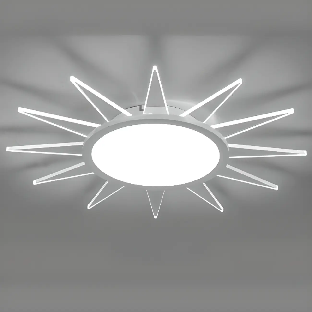 Large Acrylic Round Sunburst LED Flush Mount Ceiling Light
