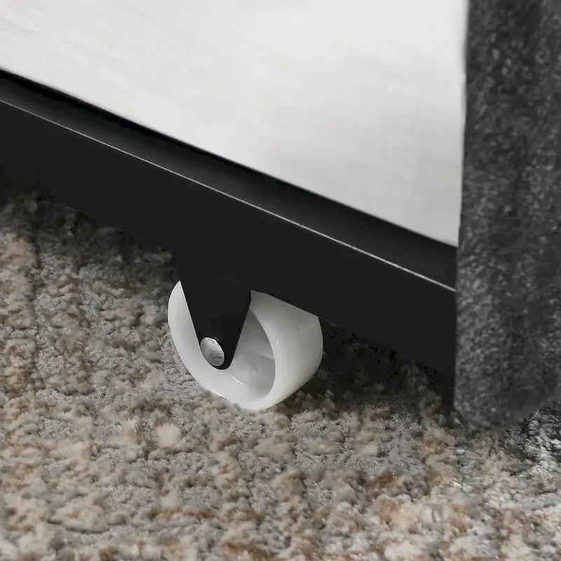 Upholstered Daybed Frame with Trundle & Tufted Backrest