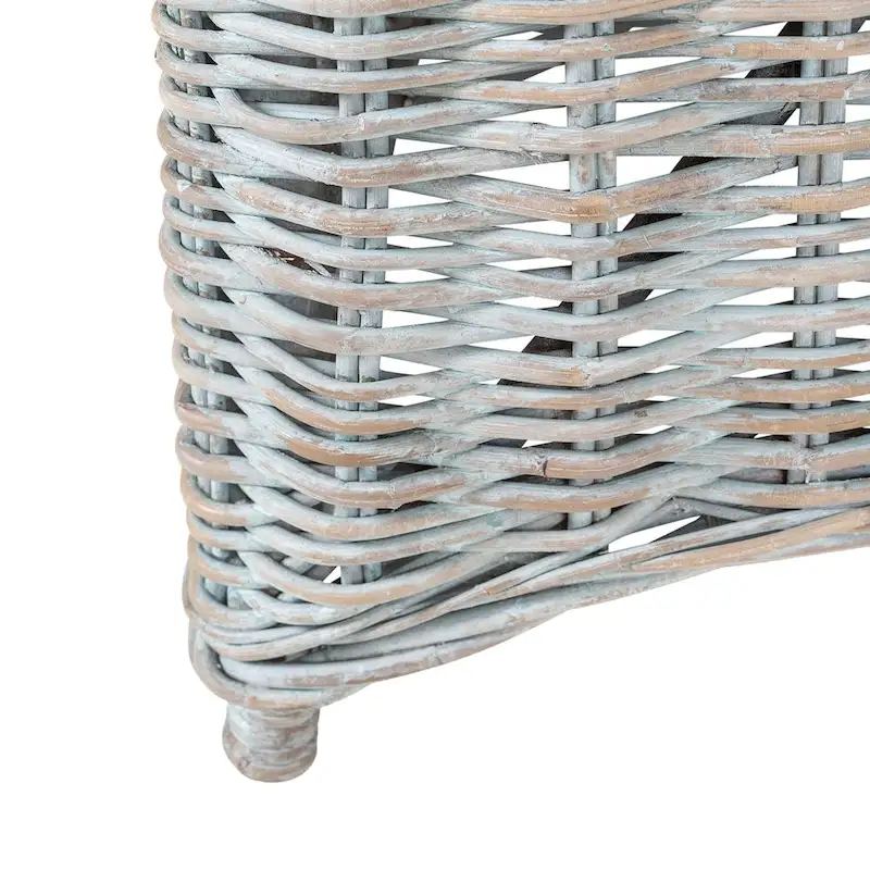 Natural Rattan Handwoven Wicker Armchair With Cushion by East at Main