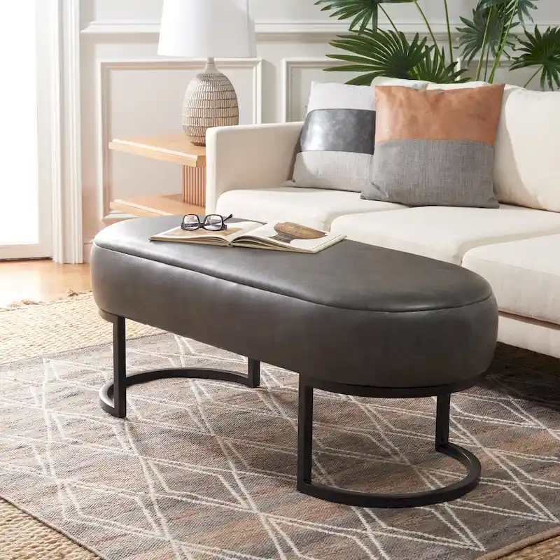 SAFAVIEH Home Collection Bellezza Oval Bench - 50 W x 20 D x 19 H