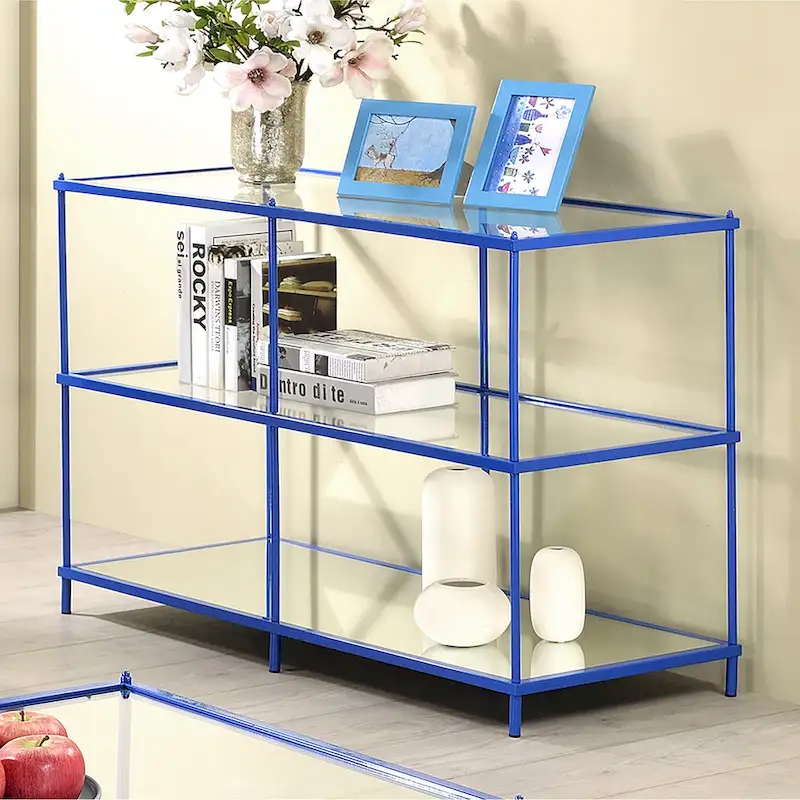 Scoles Contemporary 42-inch Glass 2-Shelf Sofa Table by Furniture of America