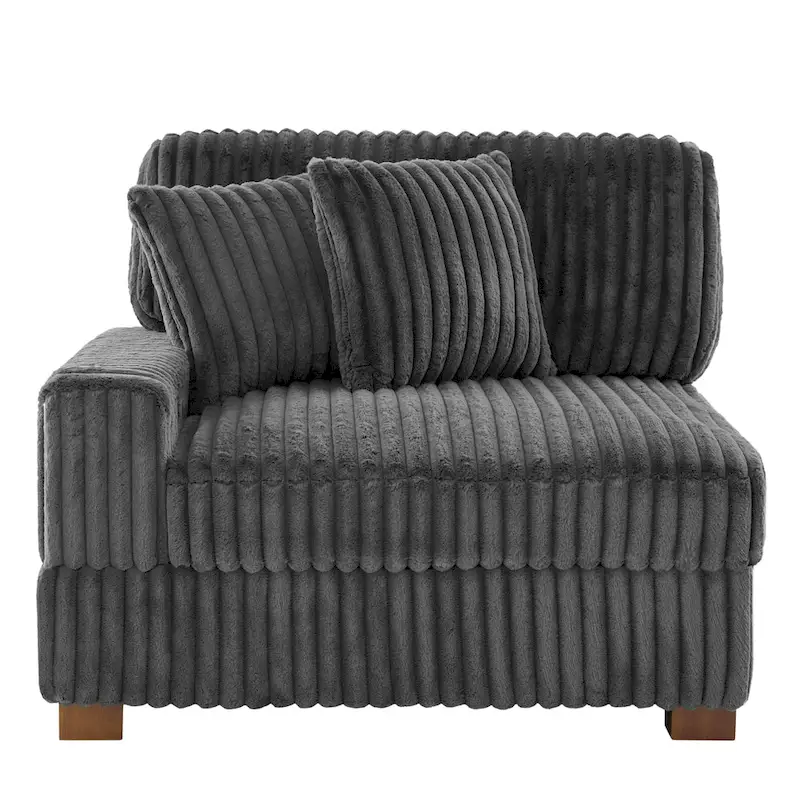 Upholstered Chenille Velvet L Shaped Couch Modular Sofa With Chaise Lounge