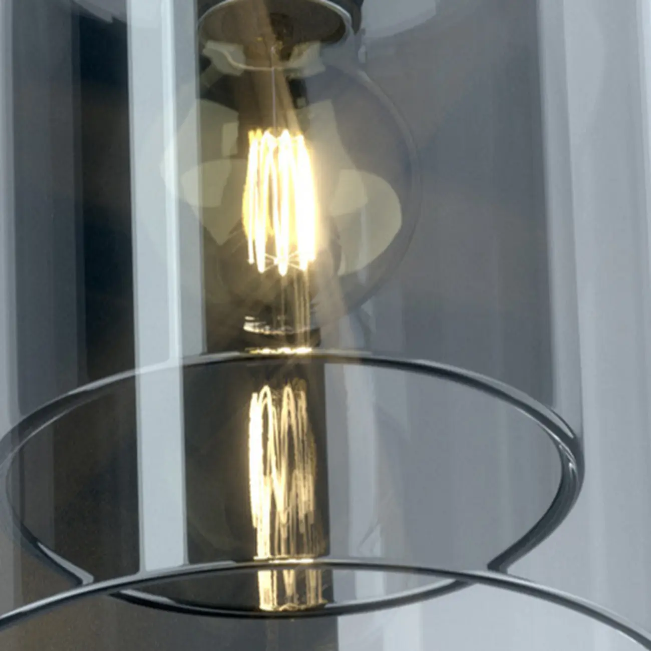 1-Light Double Shade Glass Ambient Wall Sconce