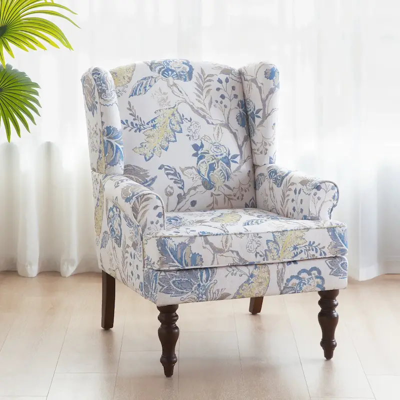 Accent Arm Chair with Turned Legs and Round Arms