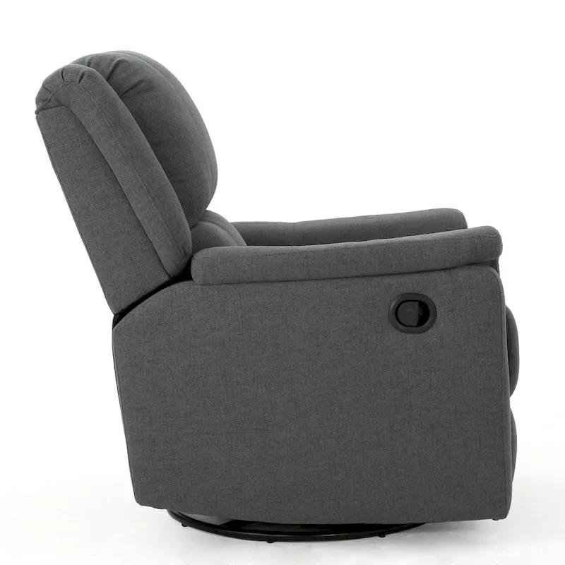 Roomfitters Fabric Glider Recliner with Swivel, Manual Reclining Chair