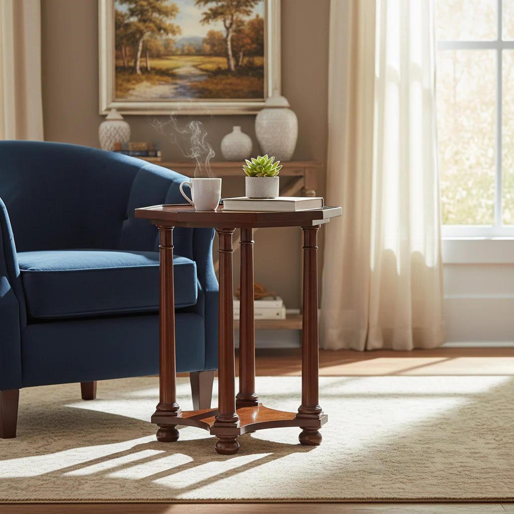 Furniture European Legacy Vintage, Farmhouse, Old World, Slim, Occasional Accent End Table