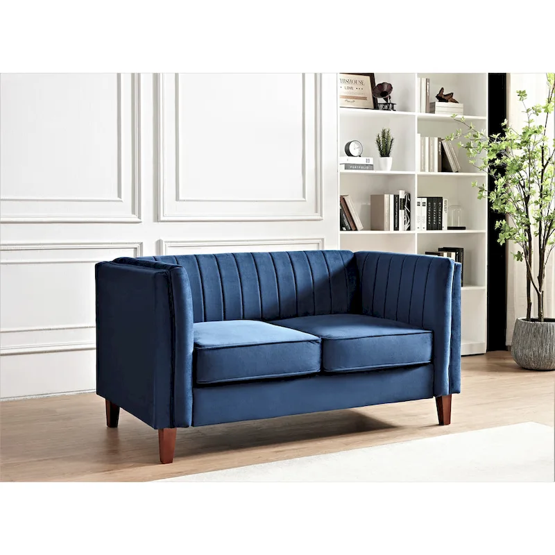 Line Tufted Square Design Loveseat