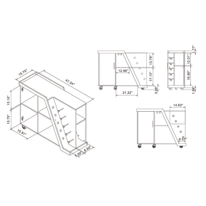 Furniture of America Tern Modern 6-shelf Mobile Wine Cabinet