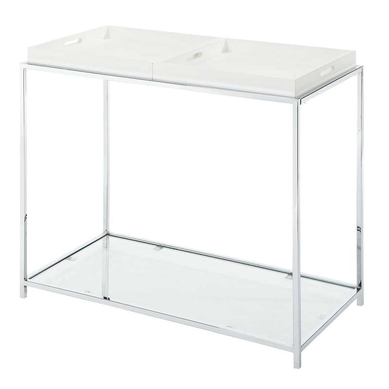 Convenience Concepts Palm Beach Console Table with Shelf and Removable Trays