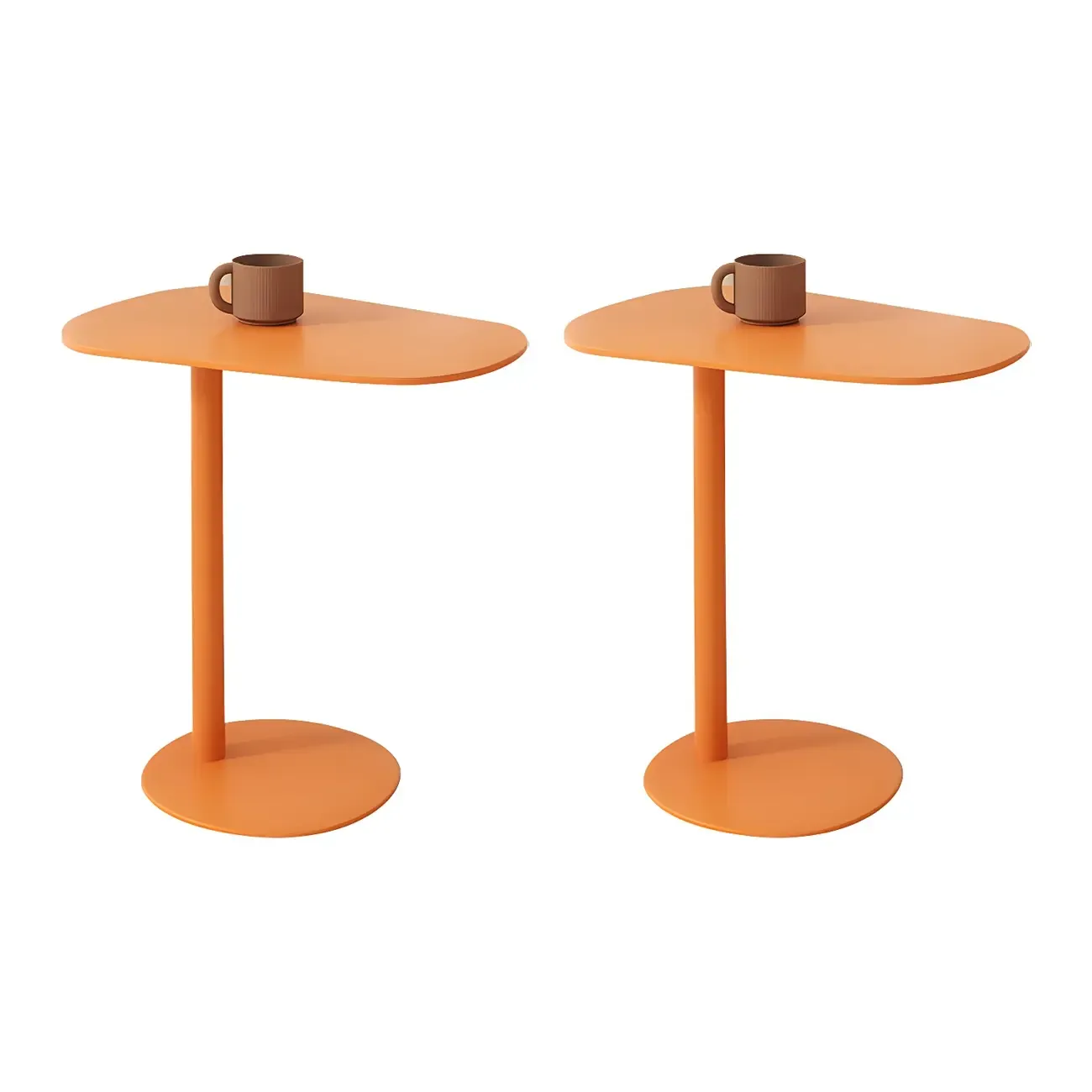 Modern Oval Metal C-Shaped End Table Black