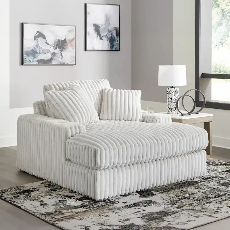 Roundhill Furniture Azulu Oversized Chaise, with Cup holders and USB Charging