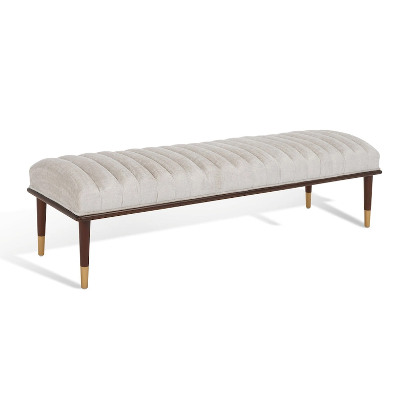 SAFAVIEH Couture Felicienne Mid-Century Bench - 63 W x 20 D x 18 H - 63Wx20Dx18H