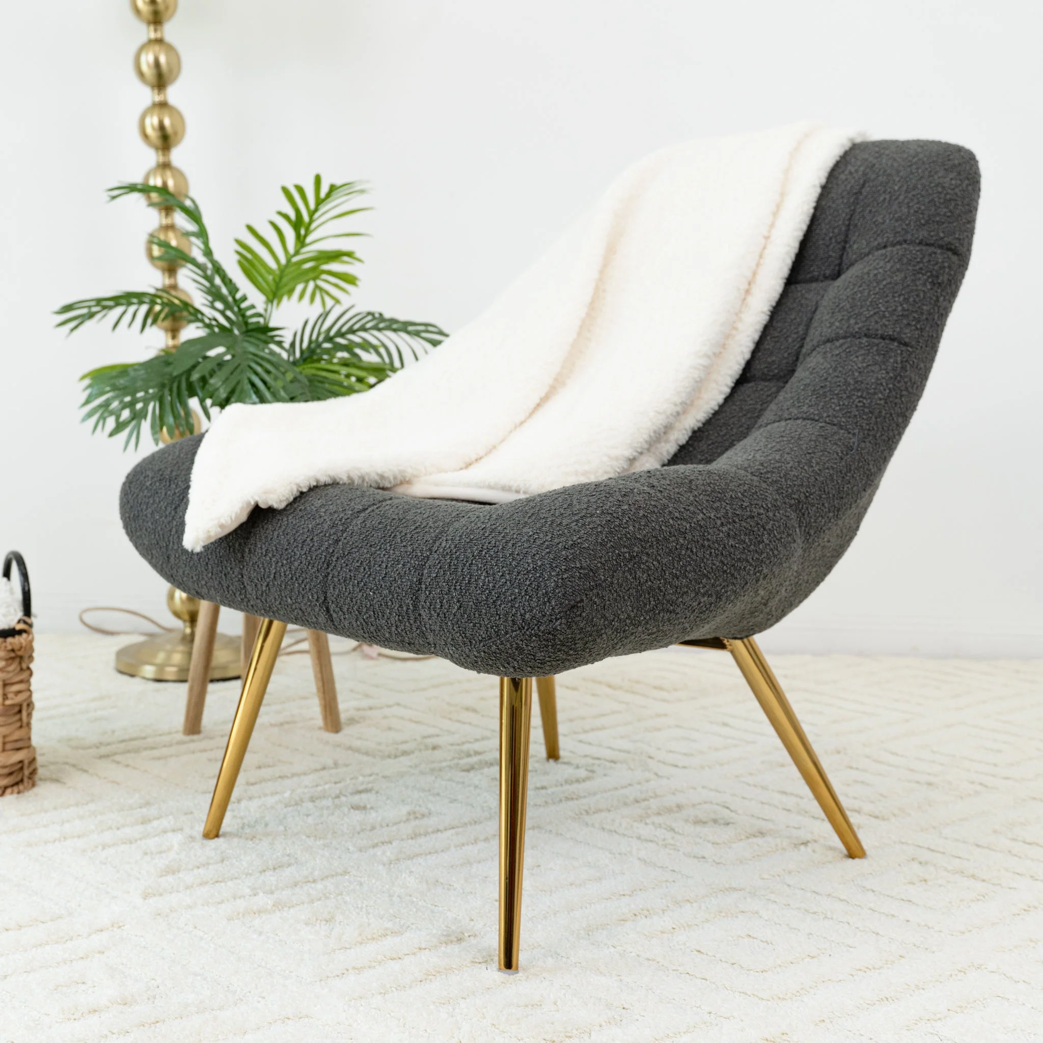Walker Edison | Aubrey French Boucle Lounge Chair