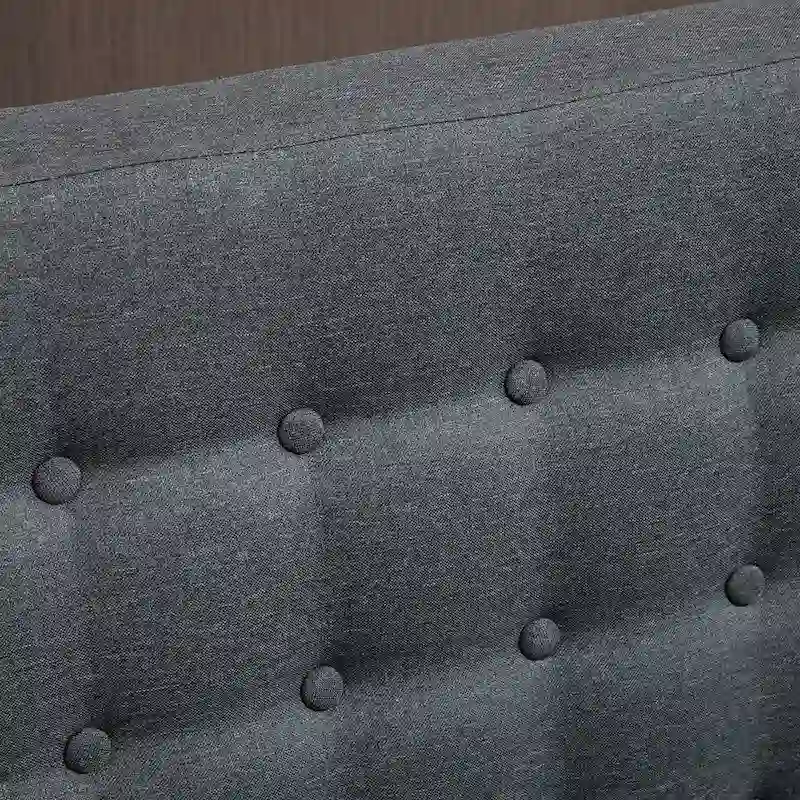 HOMCOM Linen Fabric Upholstery Double Sofa Tufted Loveseat Armless Couch Living Room Furniture with Wood Legs - 28.75*43.25*36.5