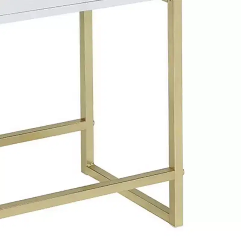 Royal Hampton Side Table, White & Gold