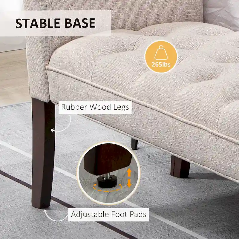 HOMCOM End of Bed Bench with Button Tufted Design, Upholstered Bench