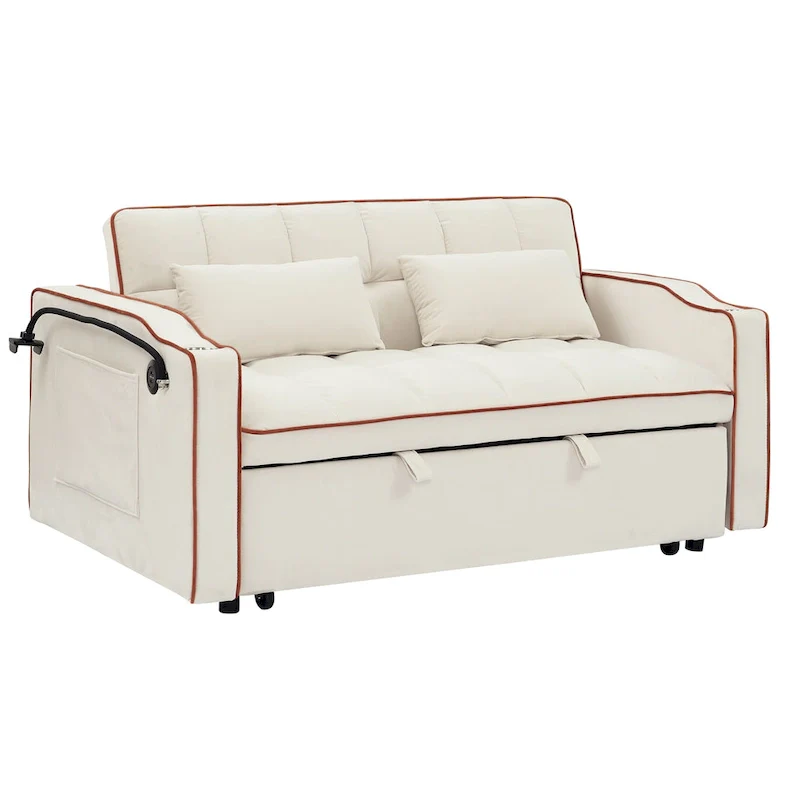 55.51 inch versatile foldable sofa bed in 3 lengths
