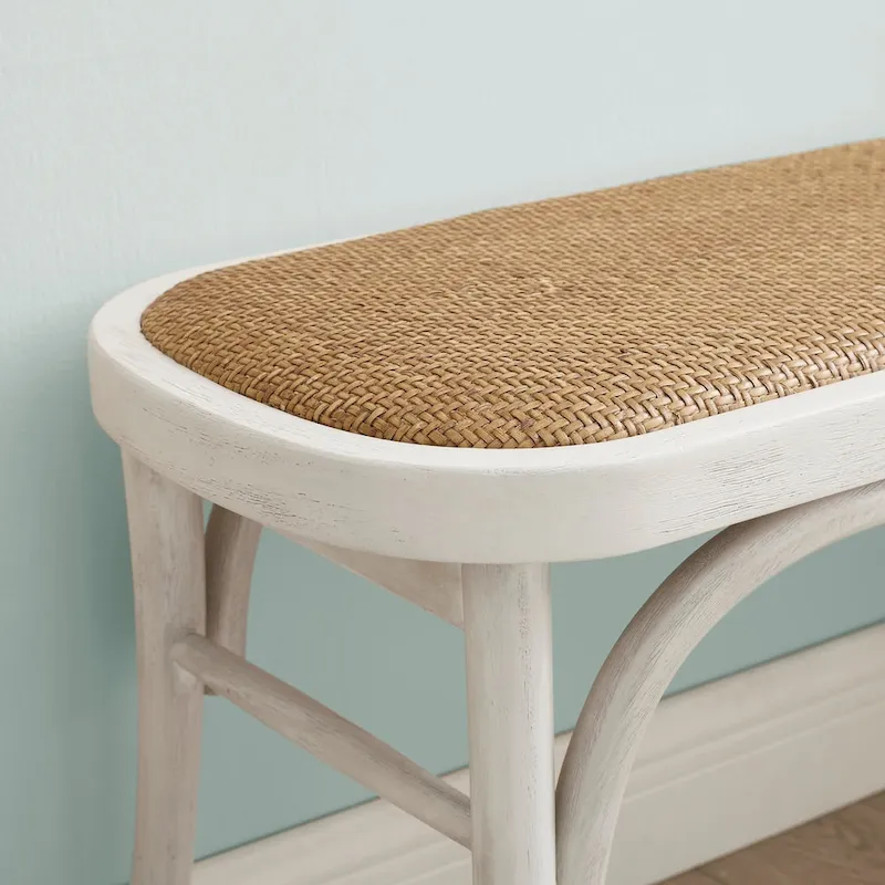 Bentwood Rattan Bench