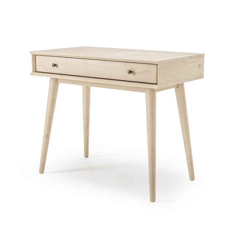 Mid-Century Solid Wood Desk with Drawer