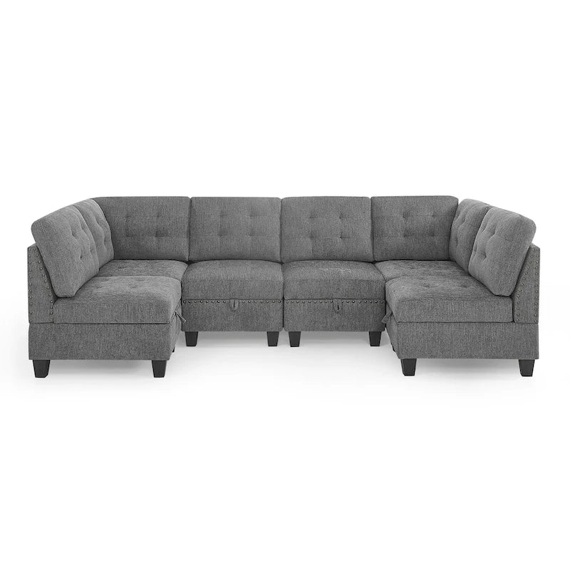 DIY Combination Modular Sectional Sofa, Gray