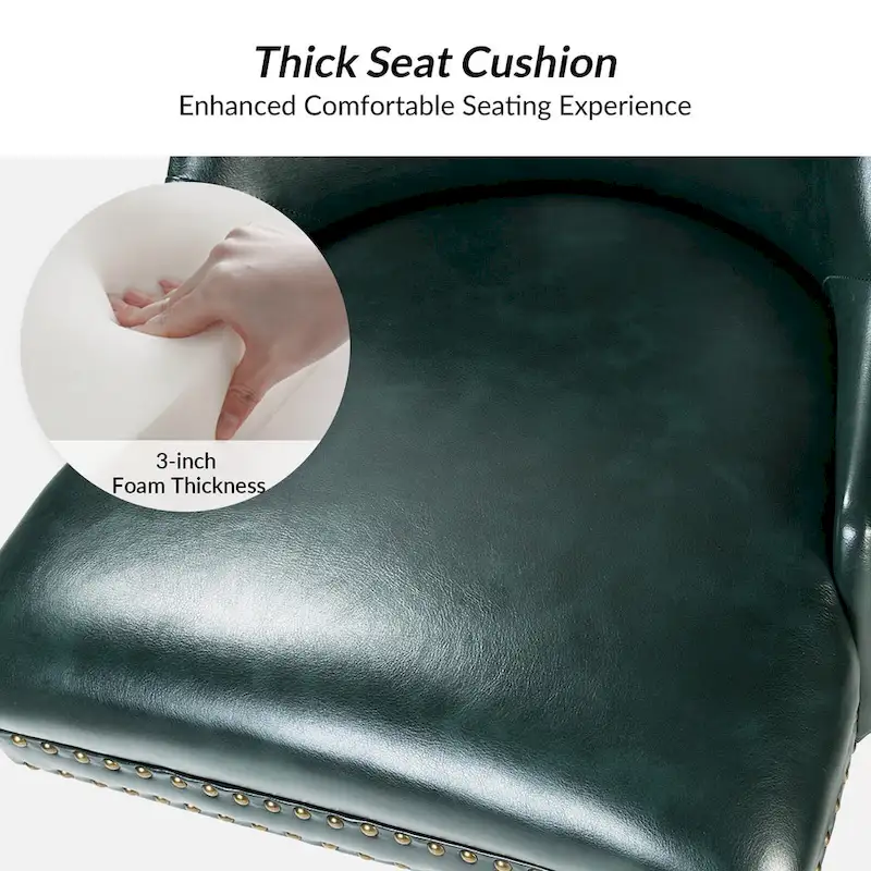 Faux Leather Swivel Office Chair - Mid-Back with Nailhead Trim - 250 lbs Capacity