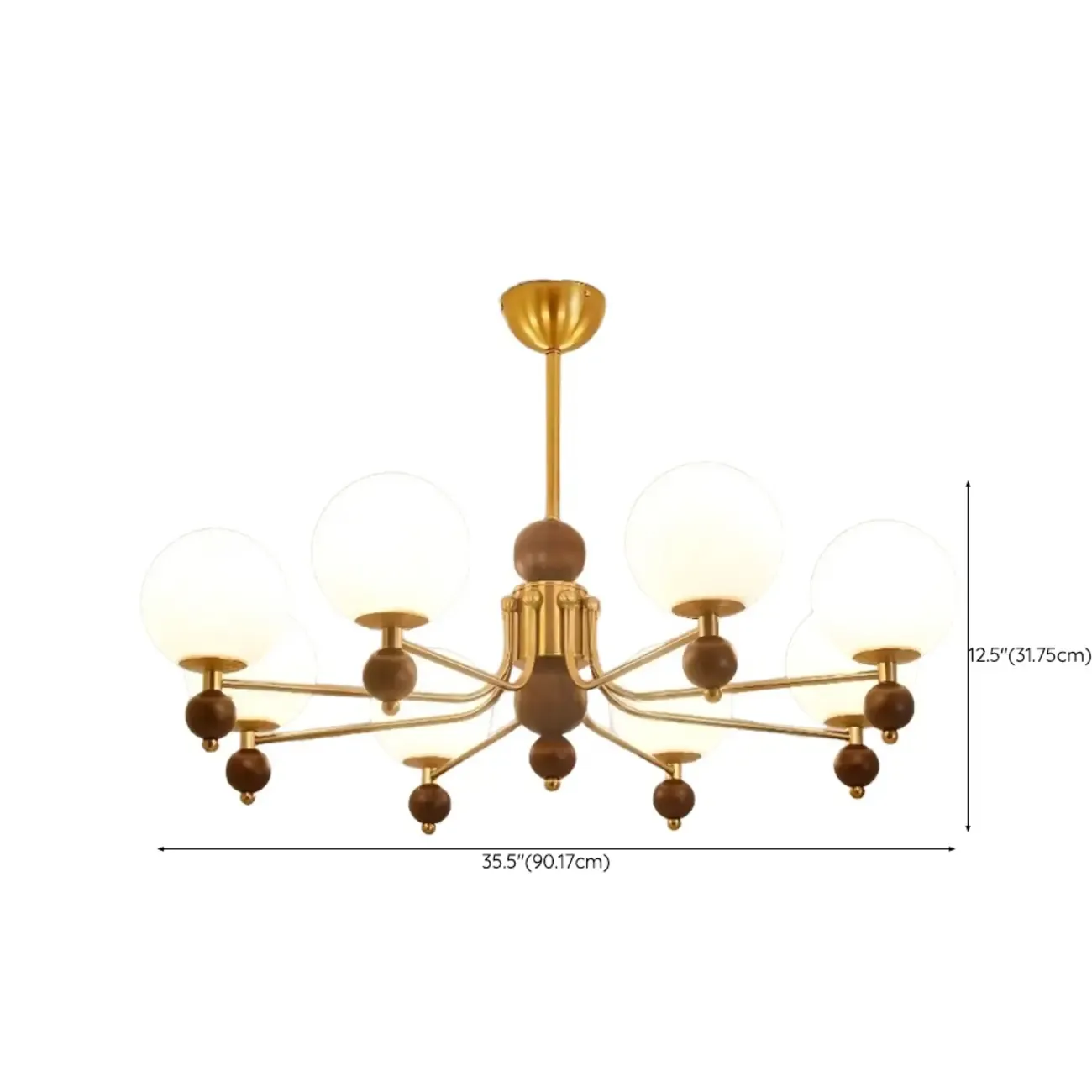 Modern Stylish Black Nickel Glass Globe Chandelier