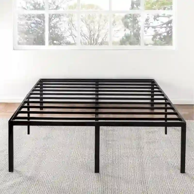 Metal 18-inch Platform Bed with Steel Slats By Crown Comfort