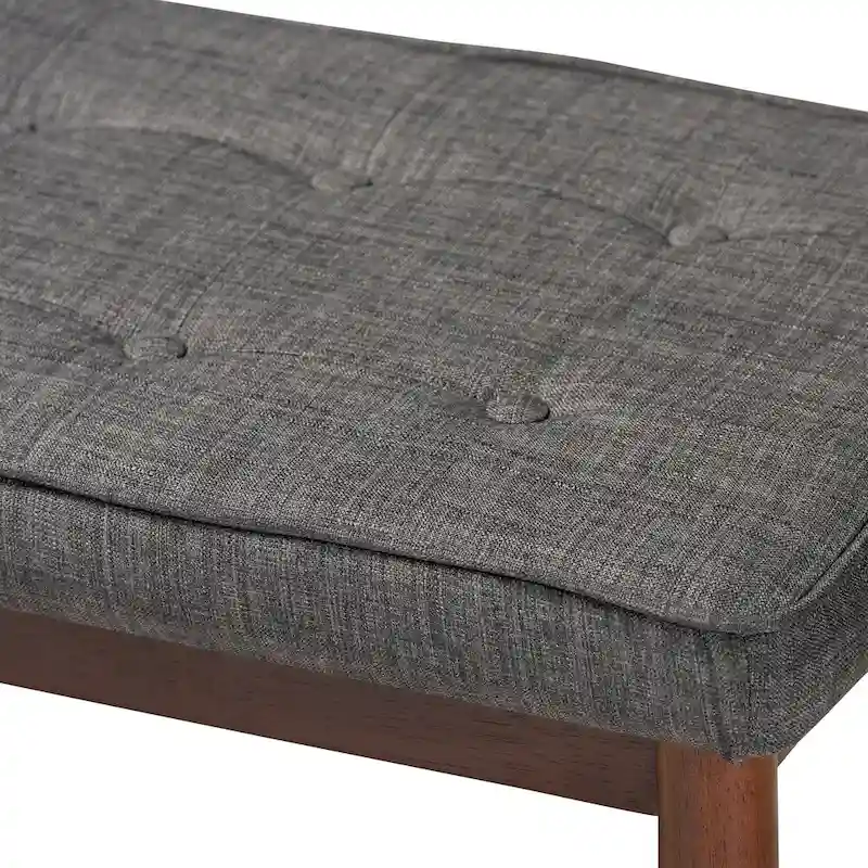 Mid-Century Modern Fabric Upholstered Dining Bench