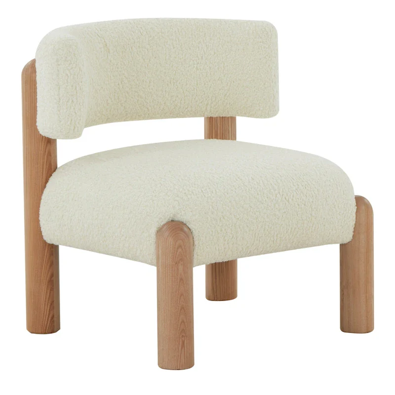 Faux Shearling Accent Chair - 26 In. W x 26 In. D x 28 In. H