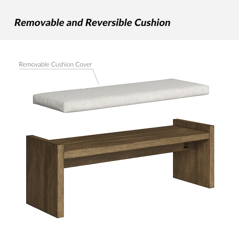 Berta Transitional Solid Wood Upholstered Bench by HULALA HOME