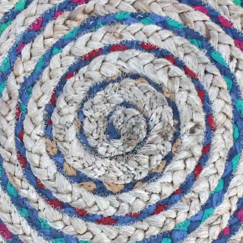 WYNDENHALL Mattise Boho Round Pouf in Braided Jute