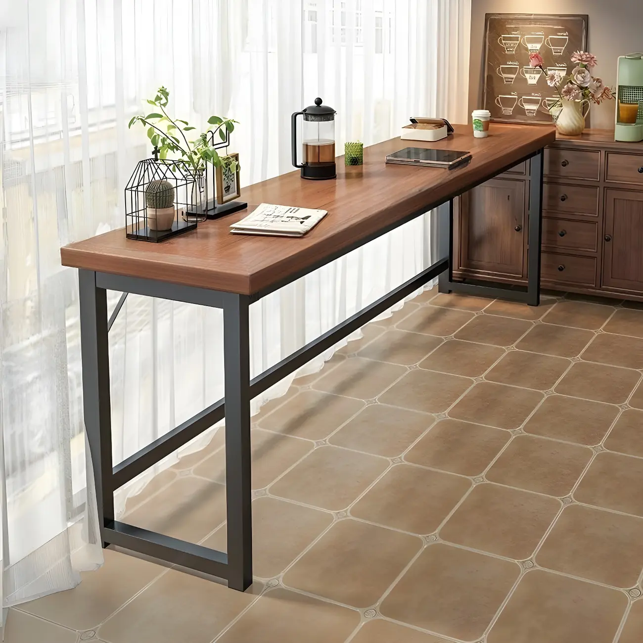 Modern Manufactured Wood Pub Table and Backless Stools Sets