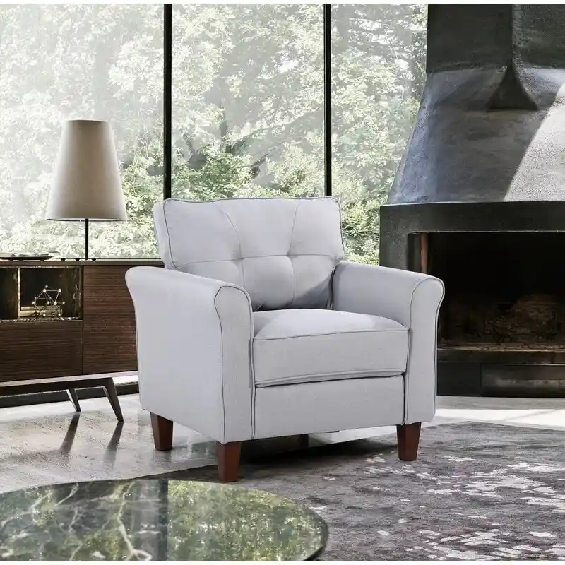 Kouchouk 32.9  Wide Tufted Linen Armchair