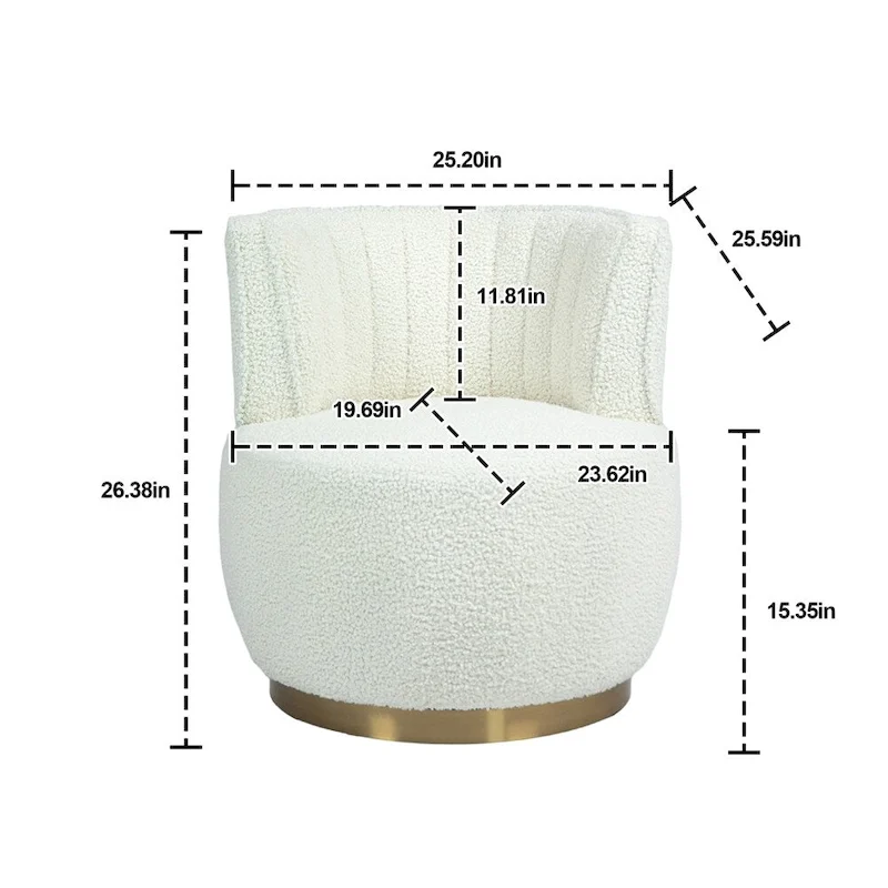 360 Degree Swivel Cuddle Barrel Accent Chairs with Wide Upholstered