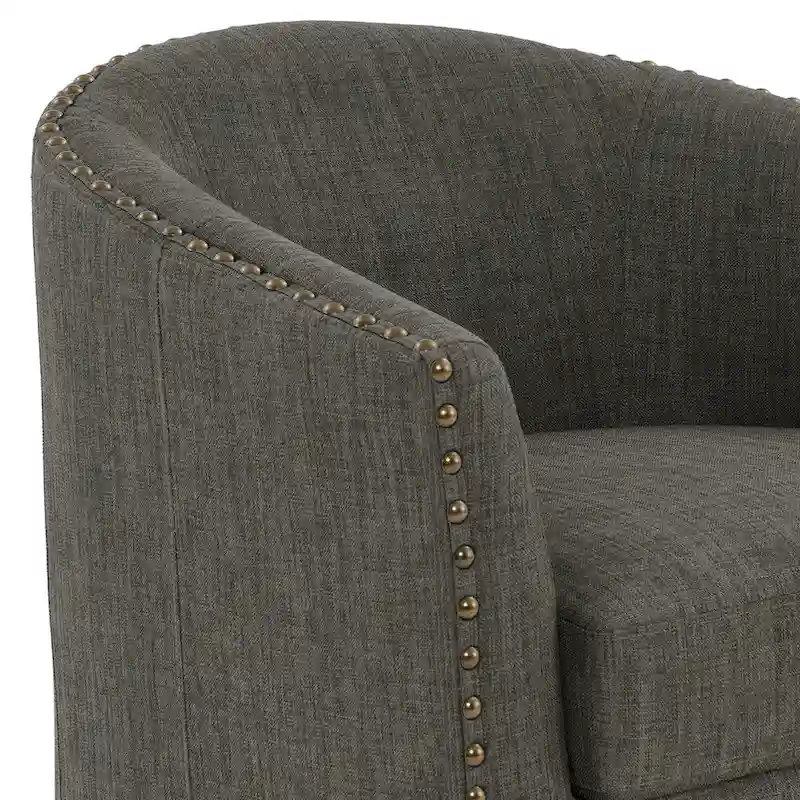 Nailhead Trim Upholstered Swivel Accent Chairs Set of 2