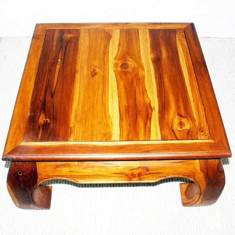Haussmann Teak Thai Opium Table 29 x 29 x 16 inch High Oak Oil - 29 x 29 x 16