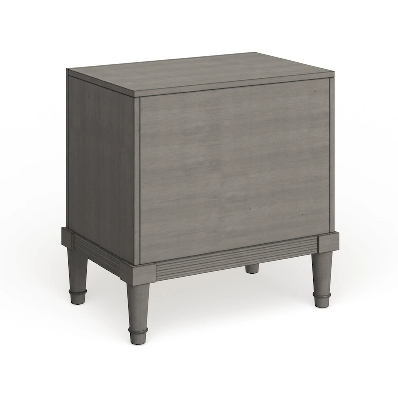 Hax Transitional Grey 2-Drawer Solid Wood Nightstand by Furniture of America