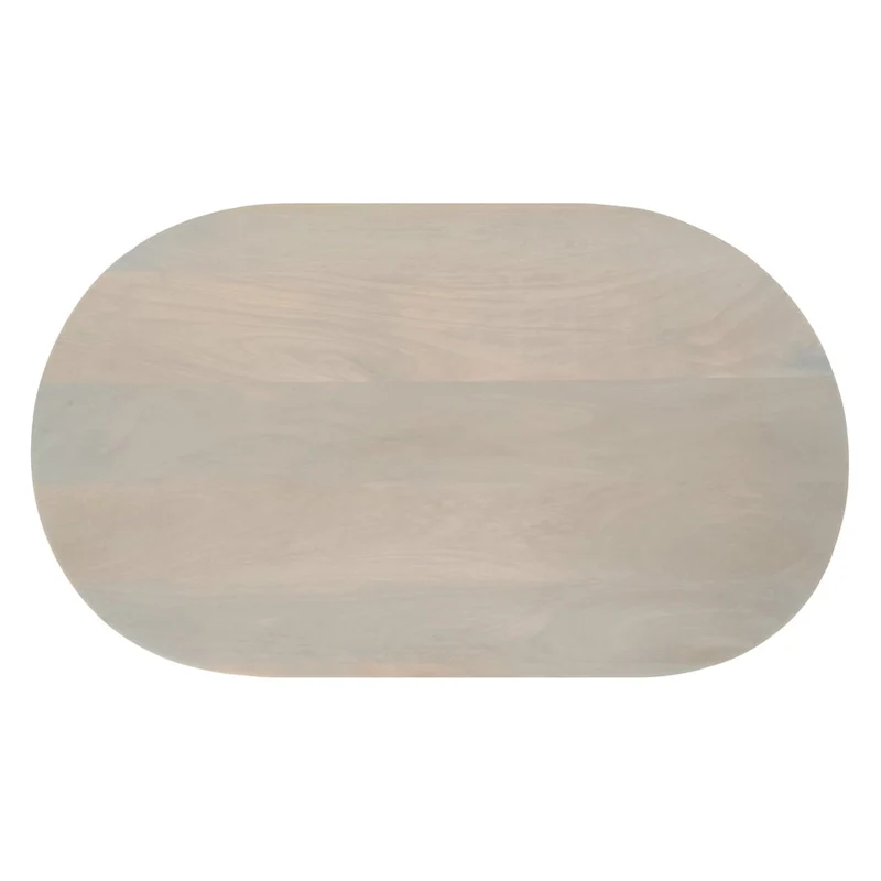 38 Inch Coffee Table, Oblong Mango Wood Top with a Modern Ball Leg