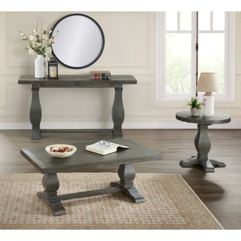 60 Solid Wood Pedestal Flip-top Sofa Console Table