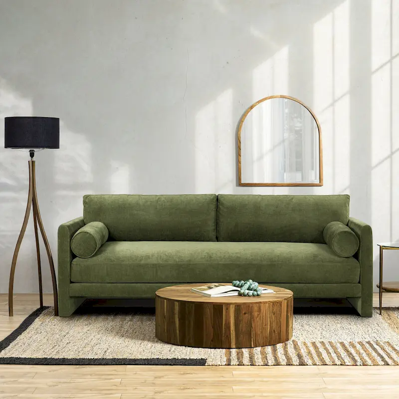 Poly & Bark Lea 90 Sofa - Includes 2 Bloster Pillows and Removable Cushion Covers